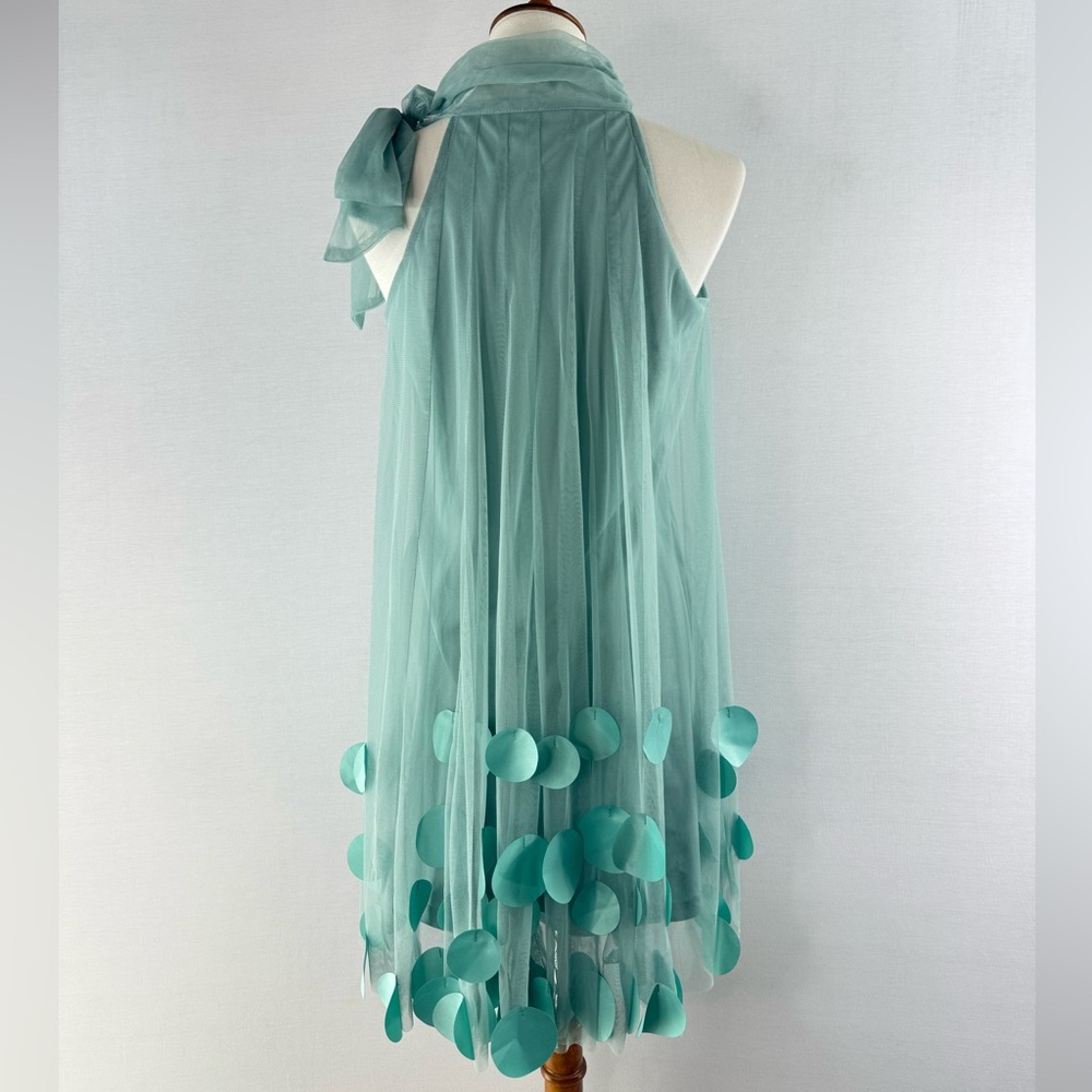 Ryu | ModCloth Seafoam Green Halter Mesh Bubble Shift Dress - Picture 4 of 11